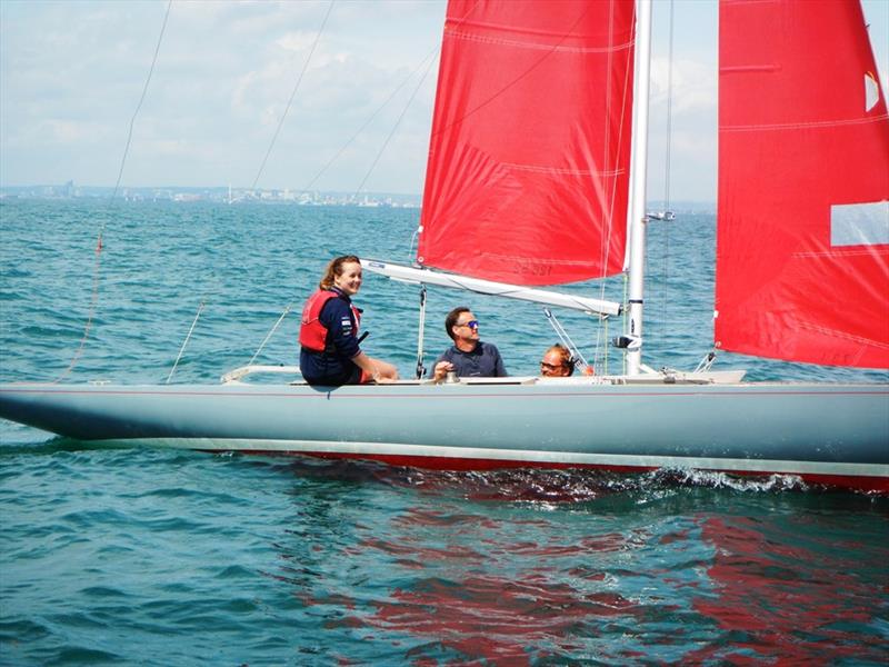 Bembridge Village Regatta - Arabella Wilson in Quail wins the Chetwood Cup photo copyright Mike Samuelson taken at Bembridge Sailing Club and featuring the Bembridge Redwing class