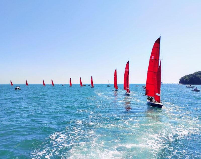 Bembridge keelboat racing - 12th August 2022 sailpast photo copyright Dawn Hodge taken at Bembridge Sailing Club and featuring the Bembridge Redwing class