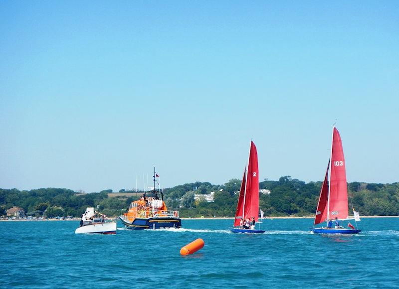 Bembridge keelboat racing - 12th August 2022 sailpast photo copyright Mike Samuelson taken at Bembridge Sailing Club and featuring the Bembridge Redwing class