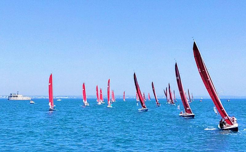 Bembridge keelboat racing - 12th August 2022 sailpast photo copyright Dawn Hodge taken at Bembridge Sailing Club and featuring the Bembridge Redwing class