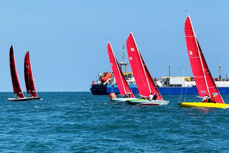 Redwing 25th Anniversary Medal weekend at Bembridge - Day 1 start photo copyright Robin Joy taken at Bembridge Sailing Club and featuring the Bembridge Redwing class