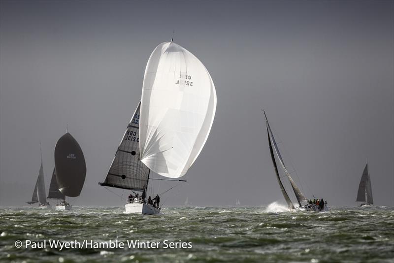 Dusty P on week 8 of HYS Hamble Winter Series photo copyright Paul Wyeth / www.pwpictures.com taken at Hamble River Sailing Club and featuring the Beneteau class