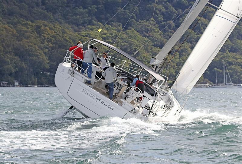 Big stick, deep keel, and huge hull form stability allows the Oceanis 51.1 to put all the wind on offer to good use. One quick boat… photo copyright John Curnow taken at Royal Prince Alfred Yacht Club and featuring the Beneteau class
