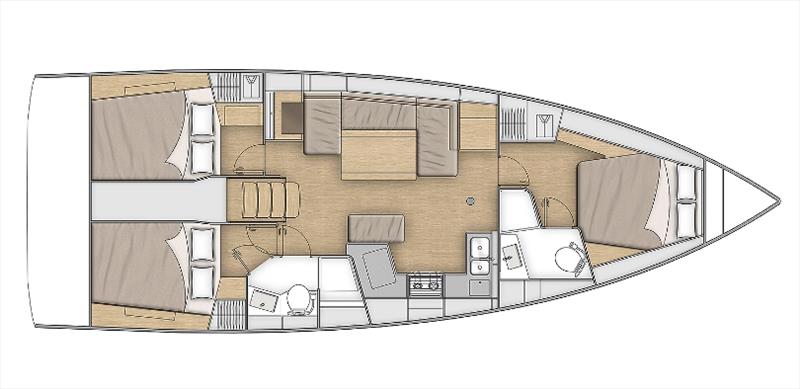 Oceanis 40.1 layout photo copyright Beneteau taken at  and featuring the Beneteau class