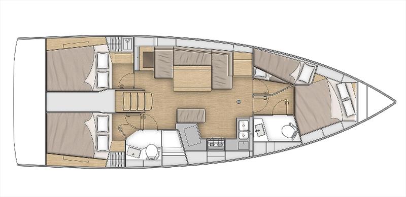 Oceanis 40.1 layout photo copyright Beneteau taken at  and featuring the Beneteau class