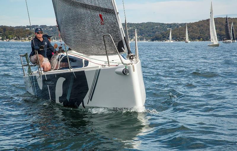 Light and nimble – Blizzard eking out a passage up the right hand side of Pittwater - photo © John Curnow