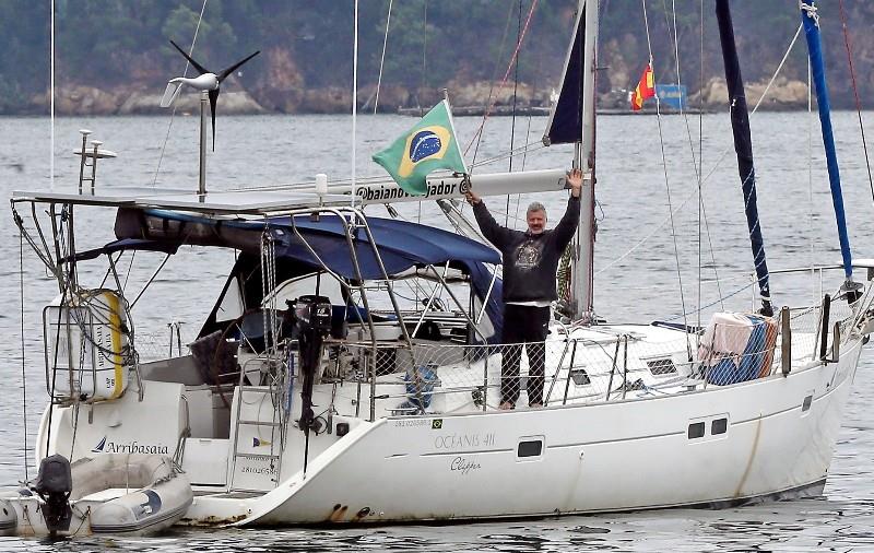 Brazilian Bruno Baqueiro on board Beneteau 411, Arribasaia - photo © RCYC