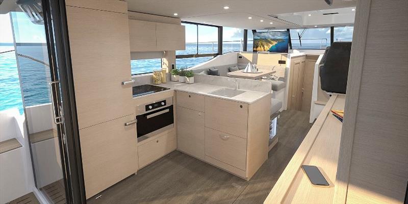 Swift Trawler 48 dinette photo copyright Beneteau taken at  and featuring the Beneteau class