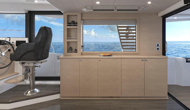 Swift Trawler 48 sideboard oak photo copyright Beneteau taken at  and featuring the Beneteau class