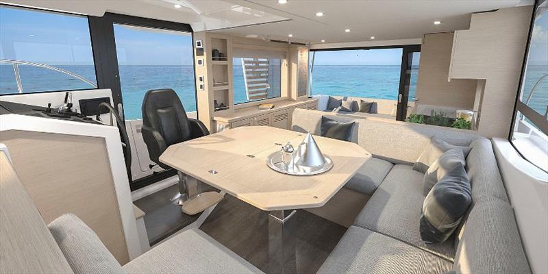 Swift Trawler 48 dinette photo copyright Beneteau taken at  and featuring the Beneteau class