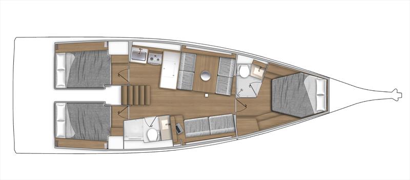 General Arrangement below decks - Beneteau First 44 - photo © Beneteau