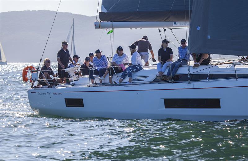 Bombolo brought out a large crew, and they enjoyed the supreme conditions. 2022 Beneteau Pittwater Cup - photo © John Curnow