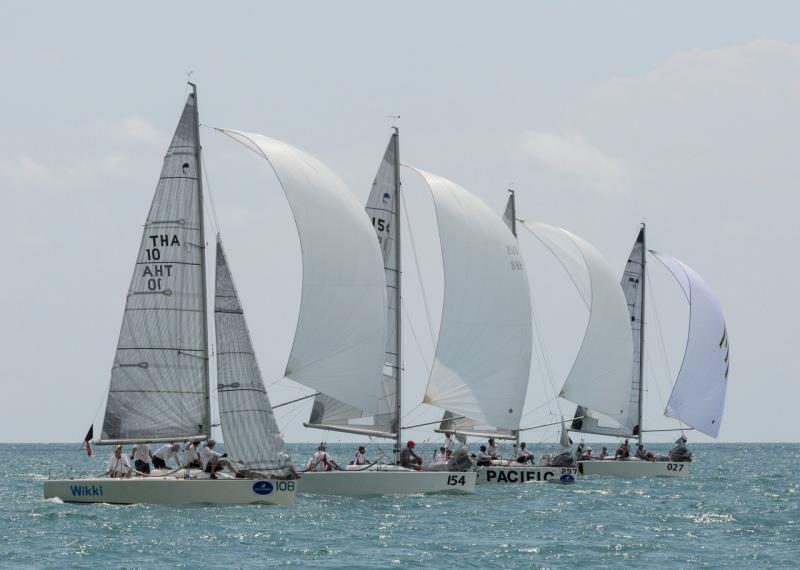 The race to the line to determine the winner of the Platu Coronation Cup at the 2017 Top of the Gulf Regatta photo copyright Guy Nowell taken at Ocean Marina Yacht Club and featuring the Platu 25 class