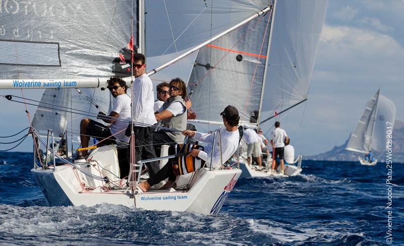 Jhaplin's 007 007 on day 2 of the Platu25 Worlds at Mondello, Italy photo copyright Vivienne Nuccio / Platu 25 Worlds 2017 taken at Velaclub Palermo and featuring the Platu 25 class