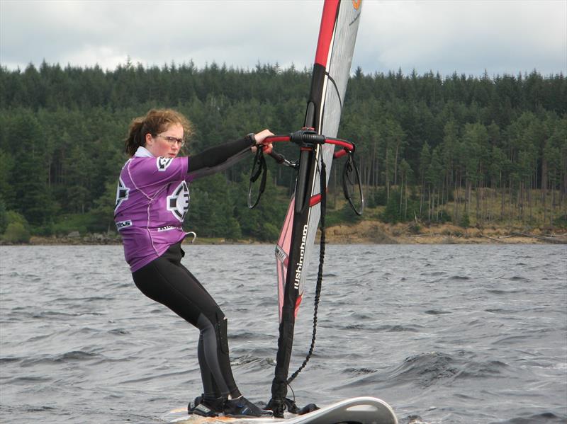 Annabelle Scullion, winner of the 4.5 fleet in the T15 windsurfing at Kielder Water - photo © John Scullion