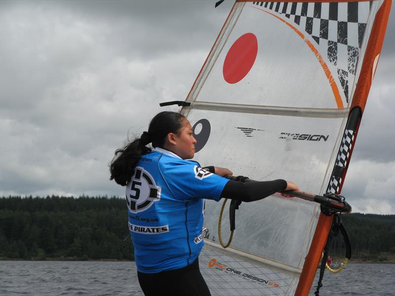 Sarah Selim, winner of the 5.8 fleet in the T15 windsurfing at Kielder Water photo copyright John Scullion taken at Kielder Water Sailing Club and featuring the Bic Techno class