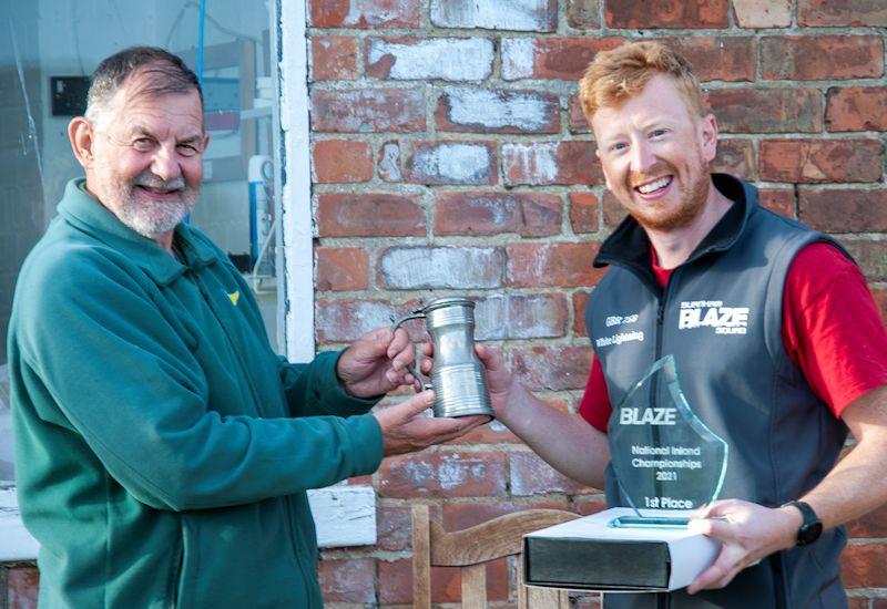 Charlie Mathews wins the Blaze Inland Championships at Hornsea photo copyright Howard Leak taken at Hornsea Sailing Club and featuring the Blaze class