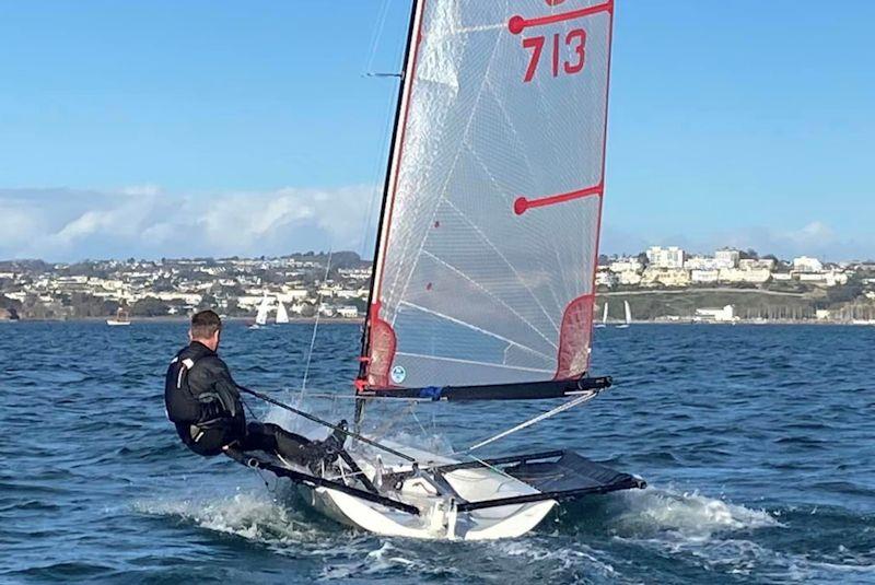 A Blaze using the 'Fire' sail at the Paignton SC Christmas Cracker photo copyright Andy Probert taken at Paignton Sailing Club and featuring the Blaze class