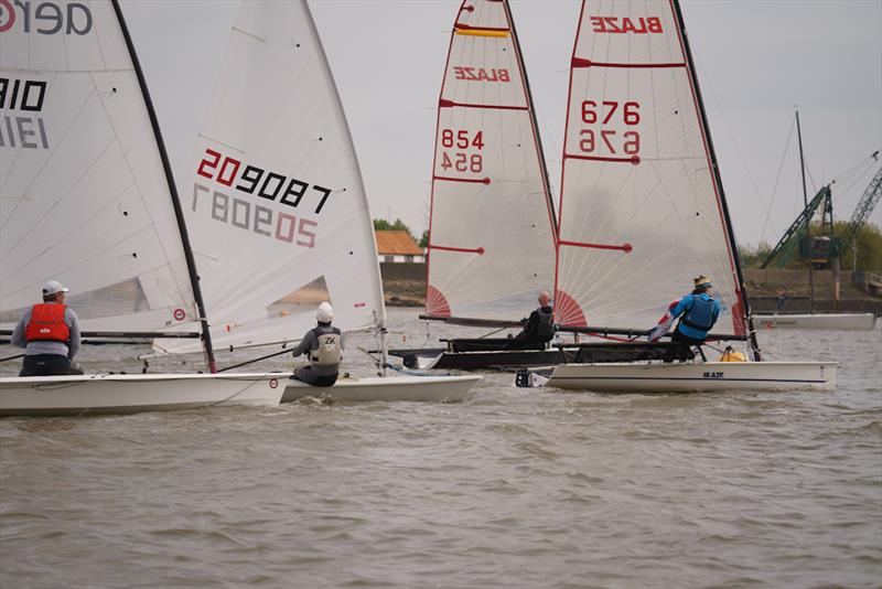 Race start during the Royal Corinthian Yacht Club Super Saturday Series 2023 photo copyright Petru Balau Sports Photography / sports.hub47.com taken at Royal Corinthian Yacht Club, Burnham and featuring the Blaze class