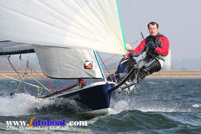 Windy for the Trapeze Assymetric Sailing Association event at Datchet photo copyright Mike Shaw / www.fotoboat.com taken at Datchet Water Sailing Club and featuring the Boss class