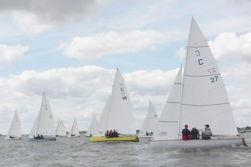 Brightlingsea One Design fleet on day 2 at Learning & Skills Solutions Pyefleet Week - photo © Rebecca Bines