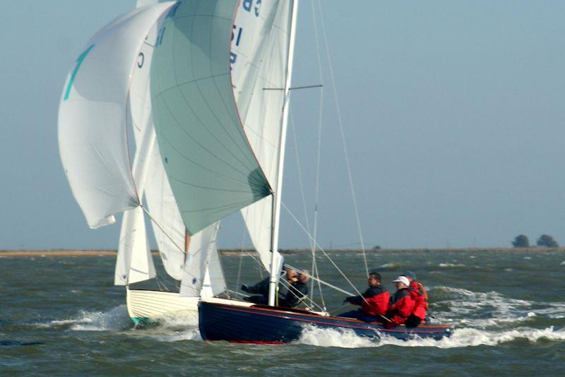 'The Moment' when a new GRP Brightlingsea One Design overtakes a wooden original photo copyright Graham Adams taken at Colne Yacht Club and featuring the Brightlingsea One Design class