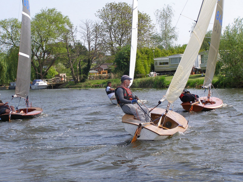 Glorious sunshine and a gusty breeze for the British Moths at Evesham photo copyright Karen Collyer taken at Evesham Sailing Club and featuring the British Moth class