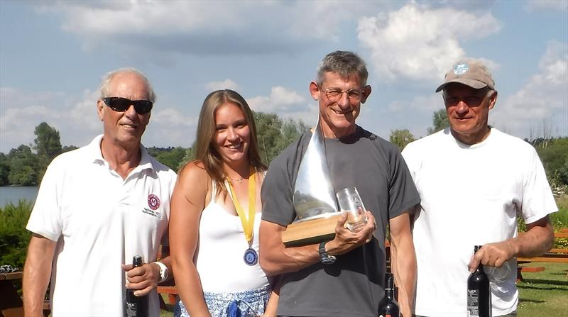 British Moths at Maidenhead (l-r) Tim Davison (2nd), Jenny Bentley (1st Lady), Toby Cooper (1st), Mike Lyons (3rd) photo copyright Jenni Heward-Craig taken at Maidenhead Sailing Club and featuring the British Moth class