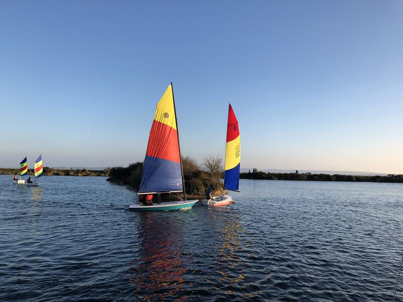 Past Salterns commodores John Claridge and Guy Wilson during the 20th Salterns Sail-a-thon photo copyright Salterns Sailing Club taken at Salterns Sailing Club and featuring the British Moth class