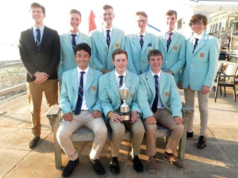 Cambridge Mixed Team with their trophy at the Varsity Matches at Aldeburgh photo copyright Anthony Butler taken at Aldeburgh Yacht Club and featuring the BUSA class