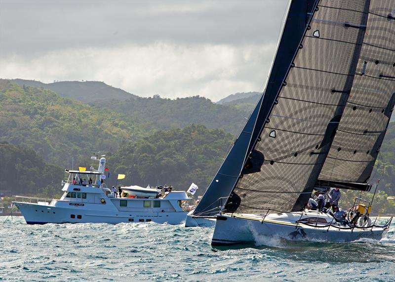 Lost in Asia (signal boat) fires off another inshore race. BPI Boracay 200 photo copyright Guy Nowell / BPI taken at  and featuring the  class