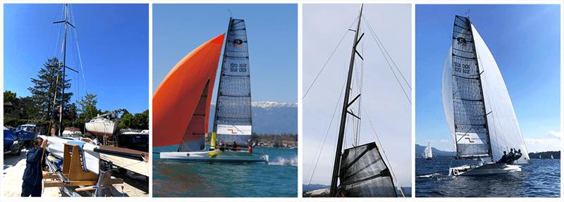 Thomas Jundt's QFX 35ft foiling monohull before launch and sailing on Lake Geneva - photo © Loris von Siebenthal