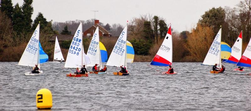 Cadets enjoying the breeze on day 8 of the Alton Water Frostbite Series photo copyright Bob 'Smudger' Aldous-Horne taken at Alton Water Sports Centre and featuring the Cadet class