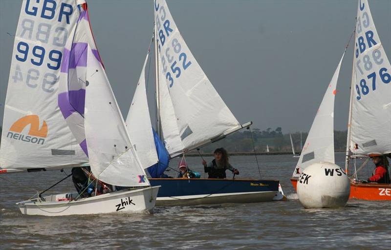 Cadets at the Waldringfield Easter Egg photo copyright Alexis Smith taken at Waldringfield Sailing Club and featuring the Cadet class