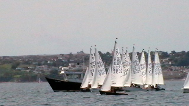 The start of race 4 during the Royal Torbay Cadet open photo copyright Phil Rumbelow taken at Royal Torbay Yacht Club and featuring the Cadet class