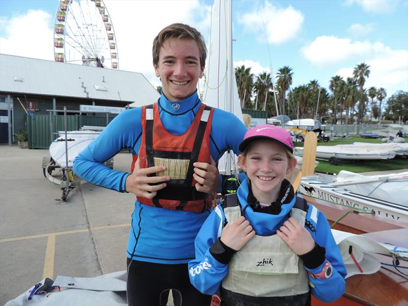 Elliot Hughes and Cate McCoy, Anaconda - 2018 International Cadet World Championships photo copyright Harry Fishe taken at  and featuring the Cadet class