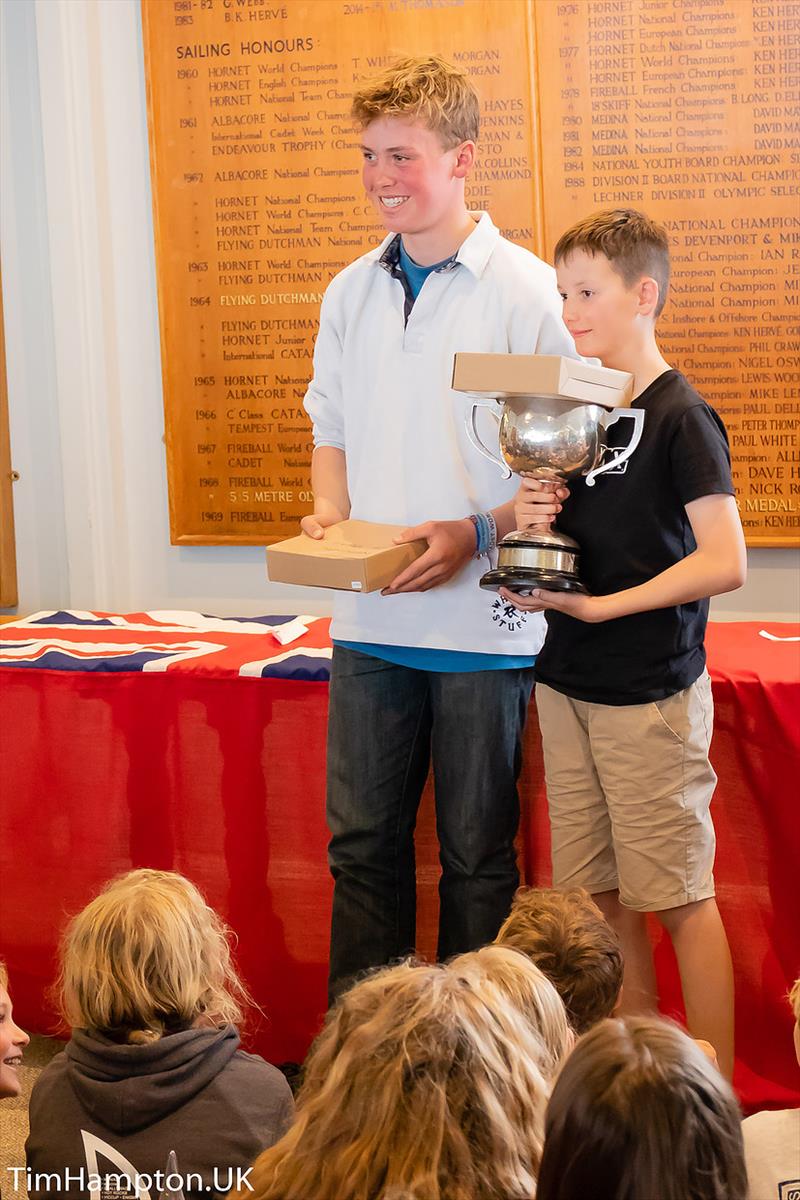 Angus Collingridge and Ed Fletcher - UK Cadet Class National Champions - Zhik UK Cadet Class National Championships 2018 photo copyright Tim Hampton / www.timhampton.uk taken at Thorpe Bay Yacht Club and featuring the Cadet class