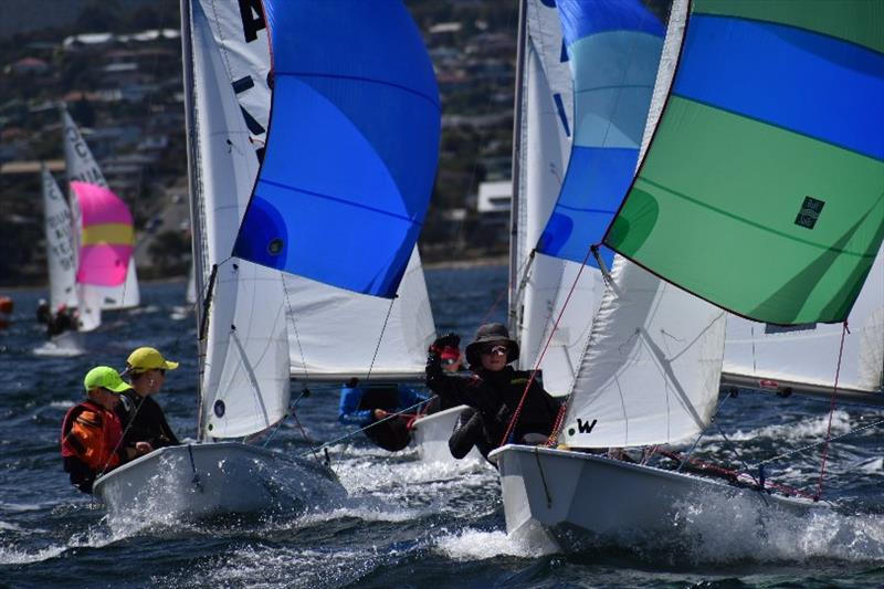 Young sailors in the International Cadets in the Banjos Shoreline Crown Series Bellerive Regatta photo copyright Jane Austin taken at Bellerive Yacht Club and featuring the Cadet class