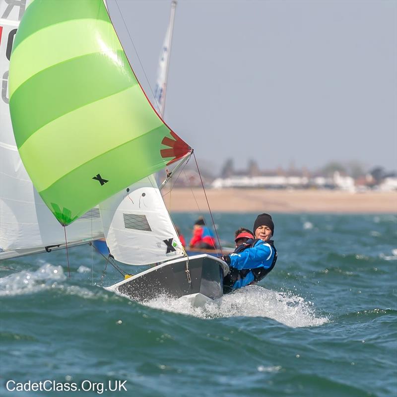 Vaikobi Cadet Class Spring Championships at Pevensey Bay photo copyright CadetClass.org.uk taken at Pevensey Bay Sailing Club and featuring the Cadet class