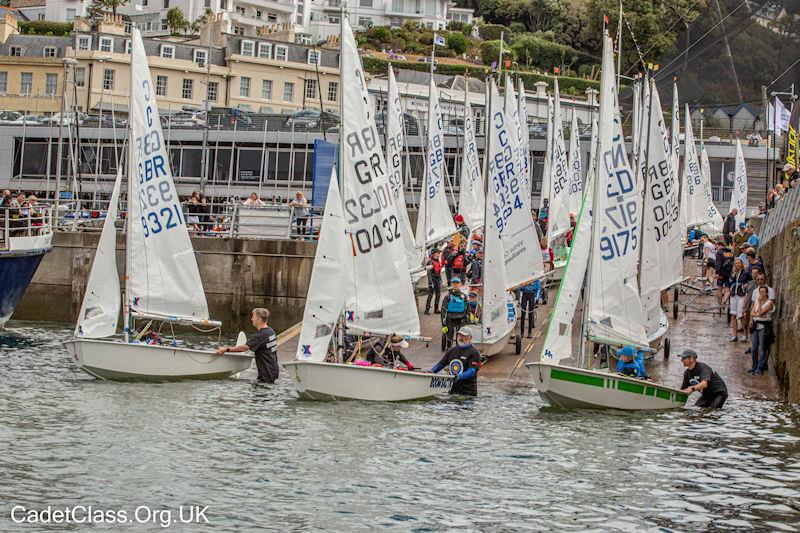 Cadet Europeans at Torbay photo copyright Tim Hampton / www.cadetclass.org.uk taken at Royal Torbay Yacht Club and featuring the Cadet class