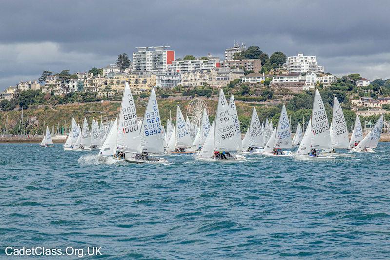 Cadet Europeans at Torbay photo copyright Tim Hampton / www.cadetclass.org.uk taken at Royal Torbay Yacht Club and featuring the Cadet class