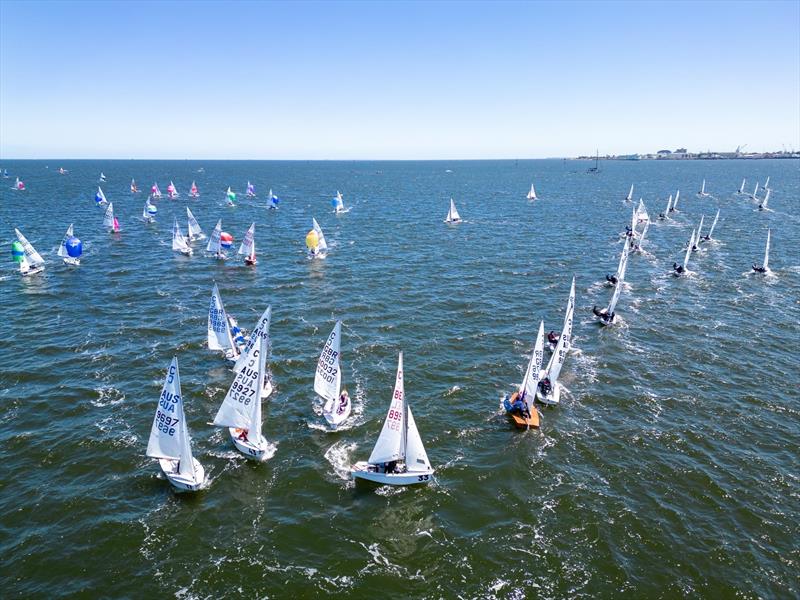 Cadet Worlds in Melbourne - Practice Race photo copyright FSR Industries - Media House taken at Royal Yacht Club of Victoria and featuring the Cadet class