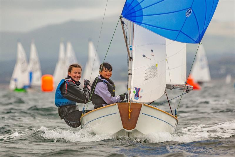 Sam Nee and Audrey Guimali win the 2023 Cadet Nationals at Abersoch - photo © Tim Hampton / www.timhampton.uk