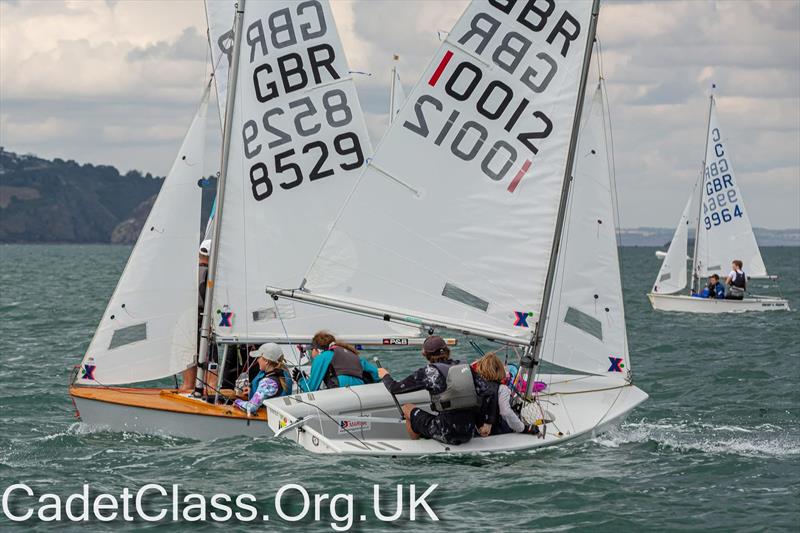 Racing begins in earnest - P&B Cadet UK National Championships at Brixham day 2 - photo © CadetClass.org.uk