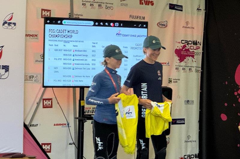 Alex Enkel & Jude Baldock kead after day 1 of the Cadet World Championship at Lake Lipno - photo © Marion Enkel