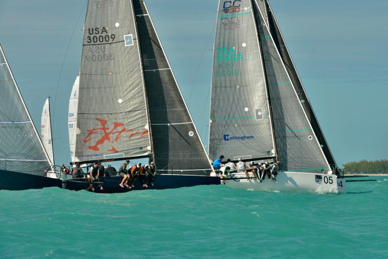C&C 30's on the Division 2 course at Quantum Key West Race Week photo copyright Quantum Key West Race Week / www.PhotoBoat.com taken at Storm Trysail Club and featuring the C&C 30 class