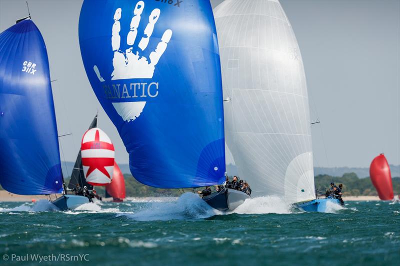 Cape 31 fleet at speed during the Champagne Charlie Platinum Jubilee Regatta photo copyright Paul Wyeth / RSrnYC taken at Royal Southern Yacht Club and featuring the Cape 31 class