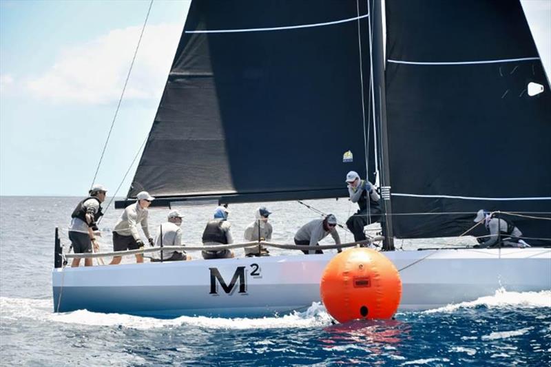 M2 rounding a mark on day 1 of the 50th St. Thomas International Regatta photo copyright Dean Barnes taken at St. Thomas Yacht Club and featuring the Cape 31 class