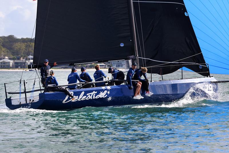 Celestial C31 on Day 1 of the 2026 Sail Port Stephens Performance Series photo copyright Promocean Media taken at Newcastle Cruising Yacht Club and featuring the Cape 31 class