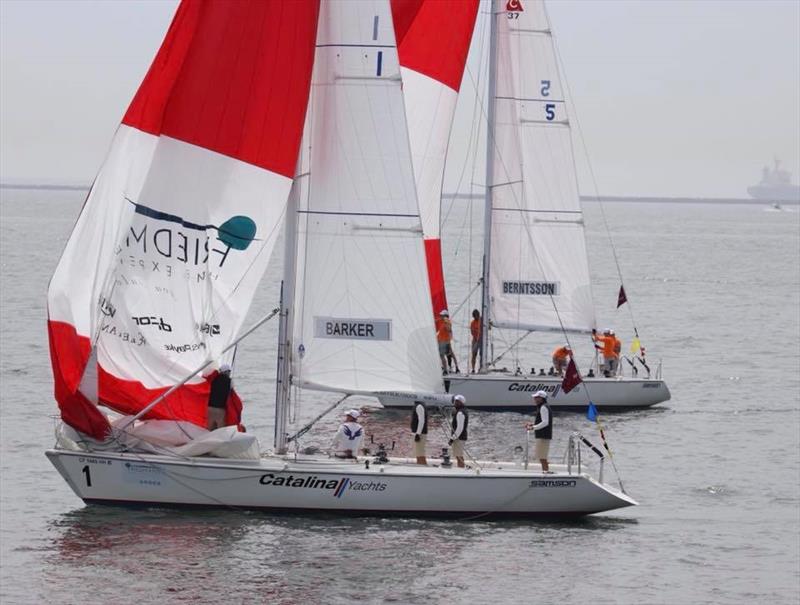 Dean Barker (USA) and Johnie Berntsson (SWE) - Final Day - Ficker Cup, Long Beach Yacht Club photo copyright Long Beach Yacht Club taken at  and featuring the Catalina 37 class